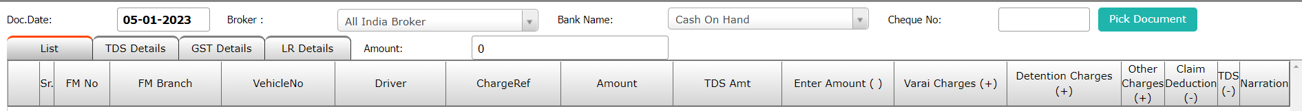 Advance Balance Payment
